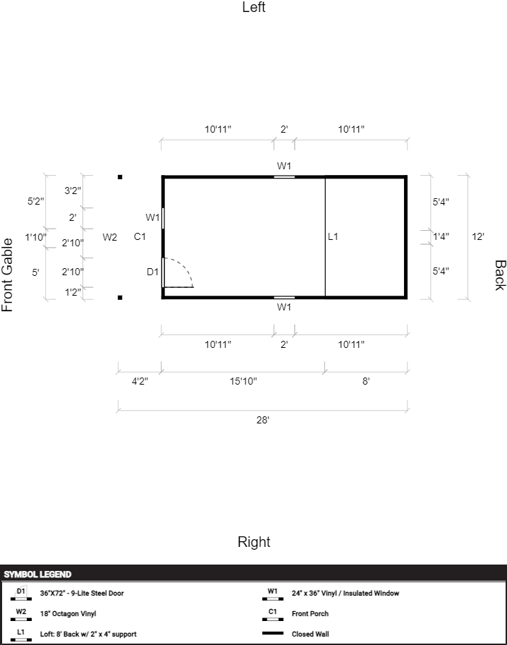 PRE-OWNED 12' x 28' Painted "Lofted Cabin" - Image 5