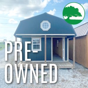 PRE-OWNED 12' x 28' Painted "Lofted Cabin"