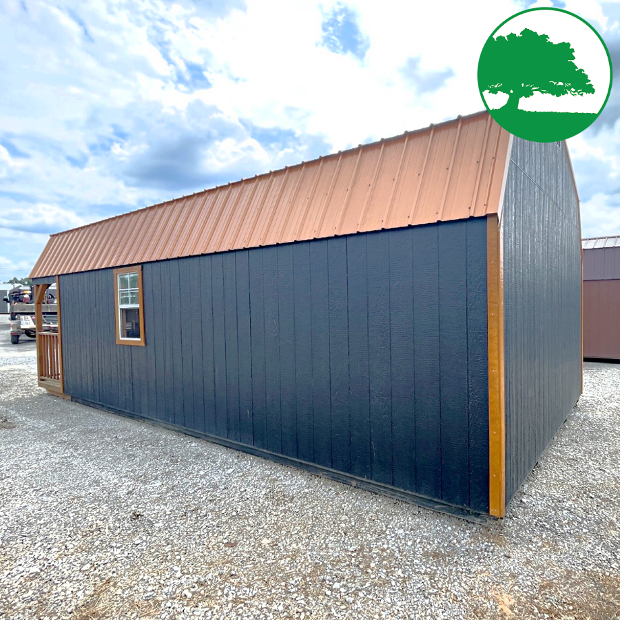 PRE-OWNED 14' x 28' Painted "Deluxe Lofted Cabin" - Image 4
