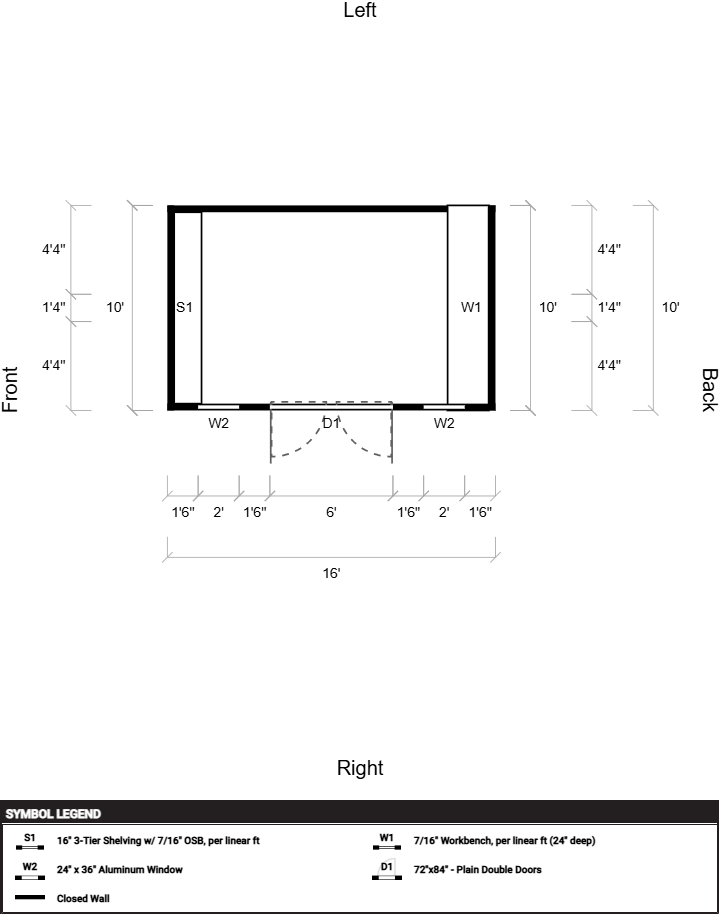 PRE-OWNED 10' x 16' Painted "Side Utility" - Image 2