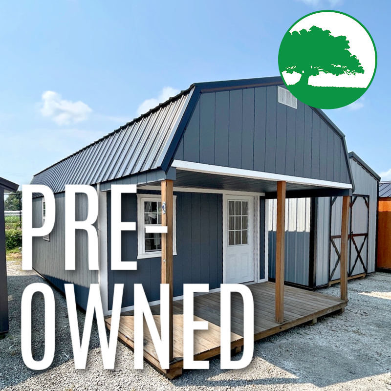 PRE-OWNED 12' x 30' Painted "Lofted Cabin"