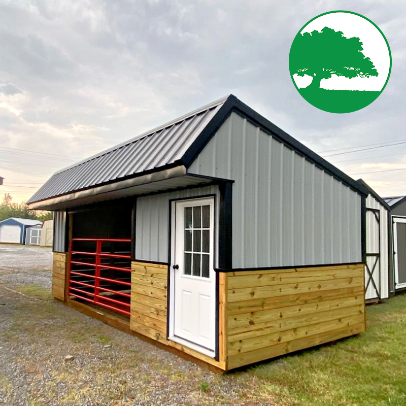 10' x 20' Metal "Animal Shelter w/ Tack Room"